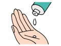 保存液でレンズをすすぎ、手のひらの上にレンズを乗せ、洗浄液を数滴落とします。